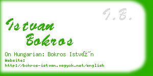 istvan bokros business card